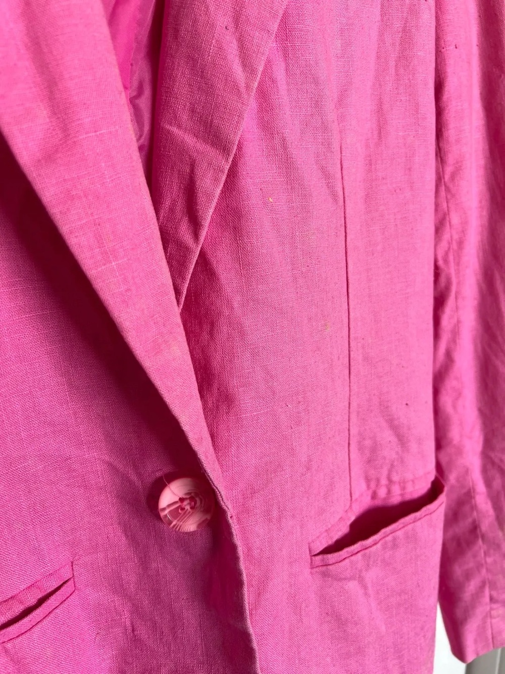 Vintage Pink Linen-Blend Blazer 🩷 - Picture 4 of 6